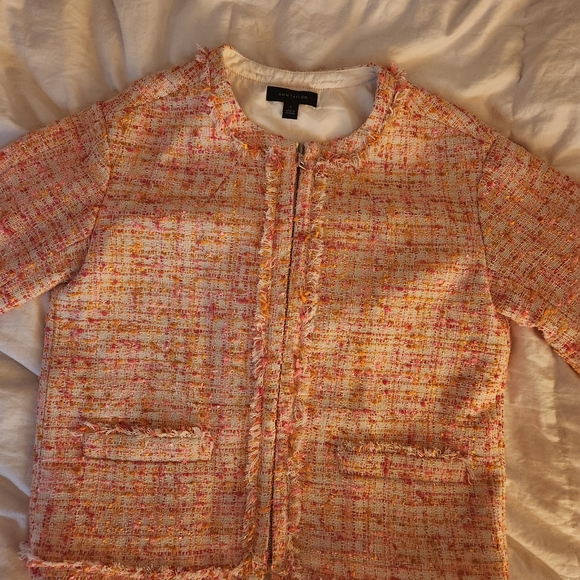 Ann Taylor confetti jacket orange/pink/beige size 0 BNWT - Picture 4 of 12